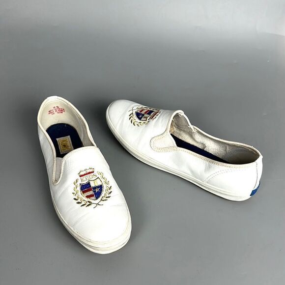 KEDS Vintage 90th White Embroidered Soft Leather Shoes Sneakers US 8 (vintage 9) - Picture 4 of 12